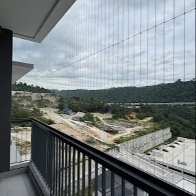 Balcony Invisible Grille transparent mesh safety solution combining durability and aesthetic appeal for modern buildings