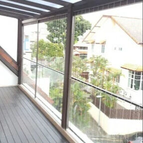Balcony Invisible Grille transparent mesh safety solution combining durability and aesthetic appeal for modern buildings
