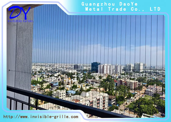 Milk White Track Balcony Invisible Grille 6m Set Durable Safety Barrier
