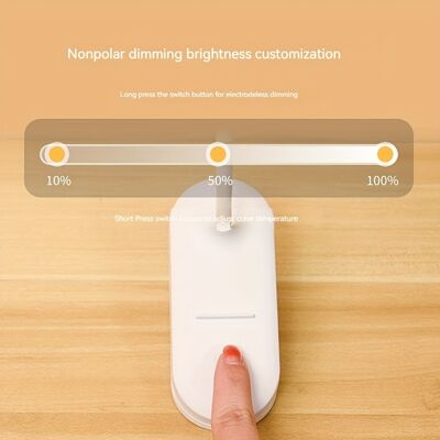 Modern LED Reading Desk Lamp with Three-Color Temperature Adjustment Square Plastic Shade Charging Function