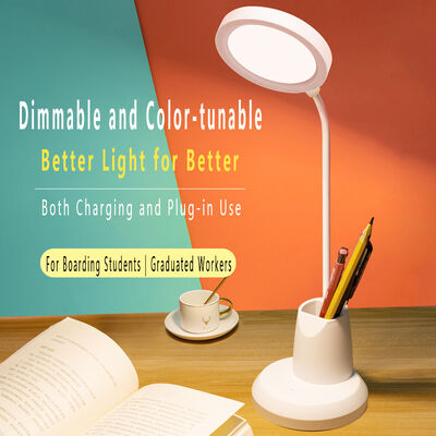 Modern Simple Pen Holder Desk Lamp LED Rechargeable Plug-in Eye Protection Study Lamp College Dormitory Reading Lamp Touch