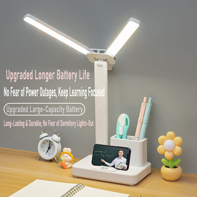 Factory Direct USB Touch Control Powered Small LED Desk Lamp Rechargeable Night Light Reading Lamp White Shade Dropshipping