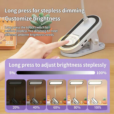 LED Desk Lamp, Student-Specific Eye-Protecting Clip-on Lamp, Living Room Touch-Controlled Dimmable Night Light for Bedroom