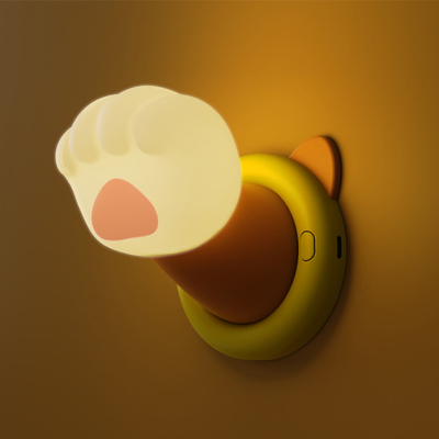 Cat Paw Night Light with Battery Power Source and Multifunctional Design
