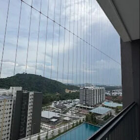 Balcony Invisible Grille Transparent Mesh Safety Durability Modern Buildings