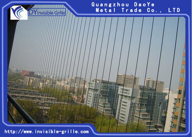 Robust Aluminum Frames Openable Invisible Grille 316 Stainless Steel Nylon Coated Cable