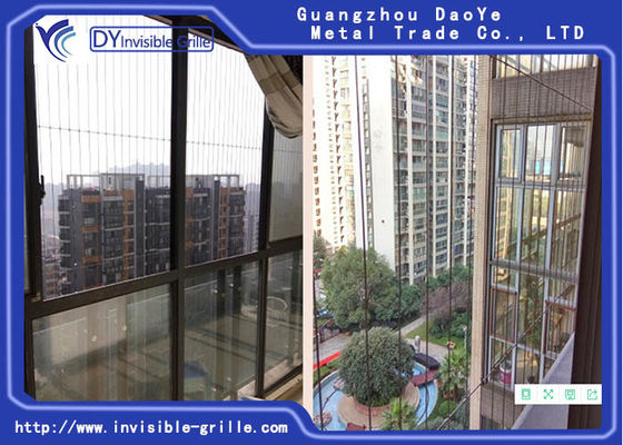 Aluminum Track 316 SS Nylon Coating Balcony Invisible Grille