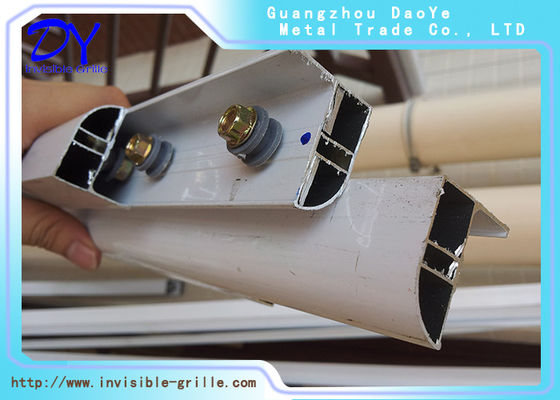 White Grey 1.5mm Aluminium Rail Track For Children Invisible Grille