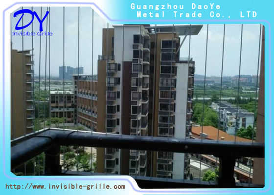 Anti Corrosion Balcony Invisible Grille 2.0mm Tensile Strength Wire