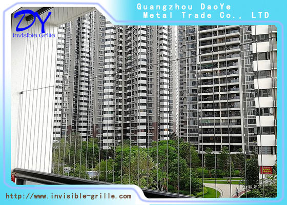 2.0mm 316 Stainless Steel Wire Balcony Invisible Grille For High Rise Building